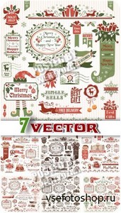 Новогодние и рождественские элементы в векторе / New Year elements in the v ...