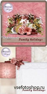 Scrap Set - Family Holidays PNG and JPG Files
