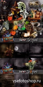 Scrap Set - Boo To You!!! PNG and JPG Files