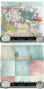 Scrap Kit - My Sweet Baby PNG and JPG Files