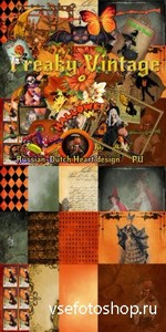 Scrap Set - Freaky Vintage PNG and JPG Files