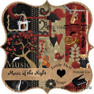 Scrap Set - Music of the Night PNG and JPG Files