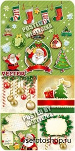 , ,    / Christmas, santa, christmas tree and balls  ...