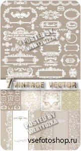  ,   / Vintage ornaments, floral backgrounds - stock vector