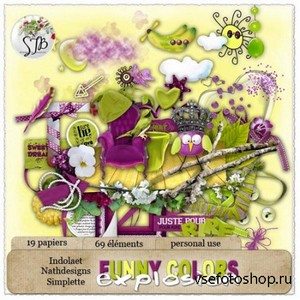 Scrap Set - Funny Colors Explosion PNG and JPG Files