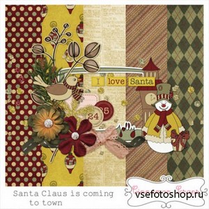 Scrap Set - Santa Claus is Coming to Town PNG and JPG Files