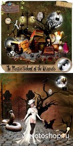 Scrap Set - The Magic School of the Wizards PNG and JPG Files