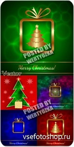      / Christmas background with golden chri ...