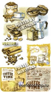,   / Coffee, coffee beans - vintage vector