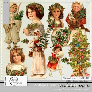 Vintage Christmas Illustration PNG Files
