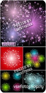  / Colorful fireworks - vector stock