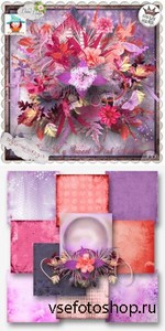 Scrap Set - My Sweet Pink Autumn PNG and JPG Files