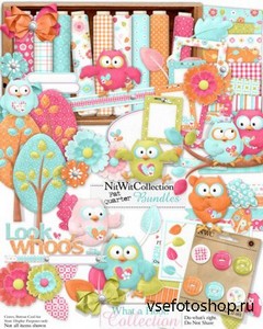 Scrap Set - What a Hoot! PNG and JPG Files