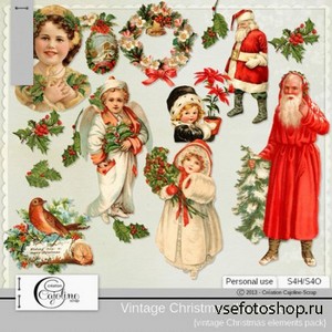 Vintage Christmas Illustration 4 PNG Files