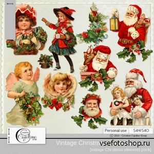 Vintage Christmas Illustration 5 PNG Files