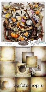 Scrap Kit - Falling Leaves PNG and JPG Files