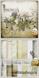 Scrap Set - Shabby Nature PNG and JPG Files
