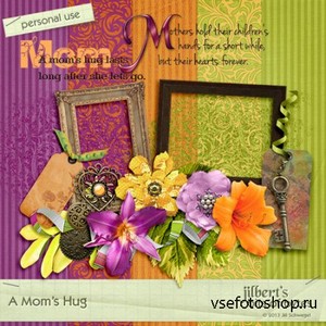 Scrap Set - A Moms Hug PNG and JPG Files