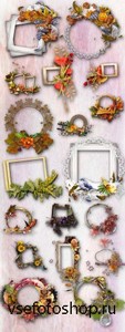 Set of Autumn Frames PNG Files