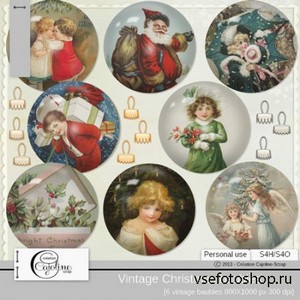 Vintage Christmas Baubles 3 PNG Files