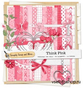 Scrap Kit - Think Pink PNG and JPG Files