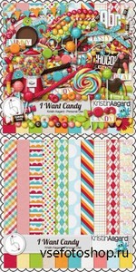 Scrap Kit - I Want Candy PNG and JPG Files