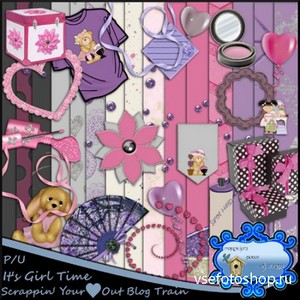 Scrap Set - Its Girl Time PNG and JPG Files