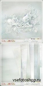 Scrap Set - White Holiday PNG and JPG Files