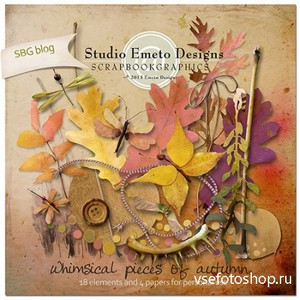 Scrap Set - Whimsical Pieces of Autumn PNG and JPG Files