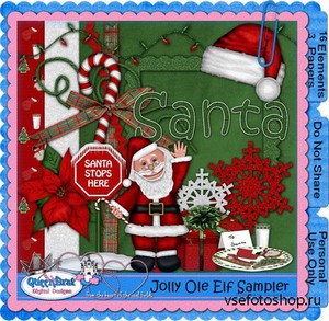 Scrap Set - Jolly Ole Elf Sampler PNG and JPG Files