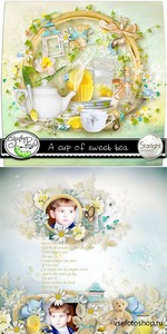 Scrap Set - A Cup of Sweet Tea PNG and JPG Files