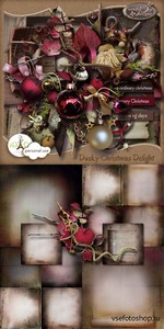 Scrap Set - Dusky Christmas Delight PNG and JPG Files