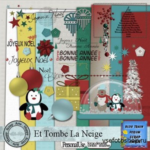 Scrap Set - Et Tombe La Neige PNG and JPG Files