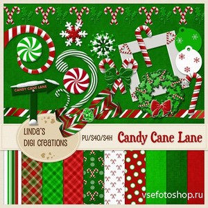 Scrap Set - Candy Cane Lane PNG and JPG Files