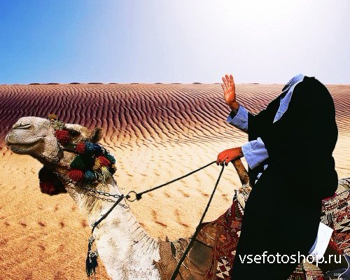 Шаблон для фото - Араб на арабском скакуне