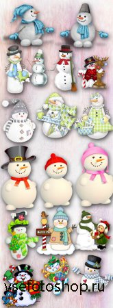 Funny Snowmen PNG Files