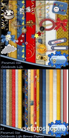 Scrap - Celebrate Life Kit PNG and JPG Files
