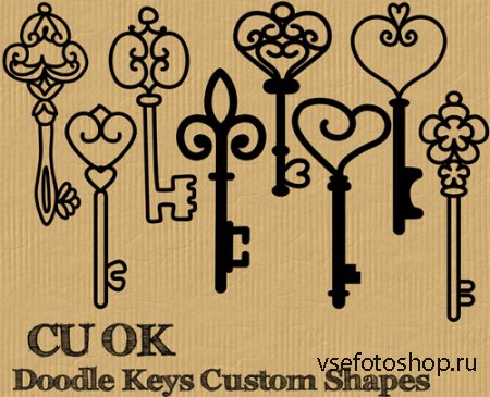 Doodle Keys Custom Shapes PNG Files
