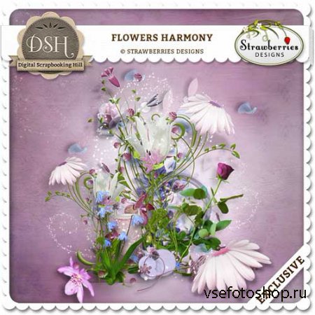 Прекрасный цветочный скрап-комплект - Гармония цветов