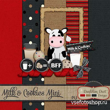 Scrap - Milk & Cookies PNG and JPG Files