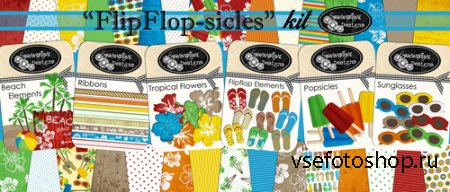 Scrap - FlipFlop-Sicles Kit PNG and JPG Files