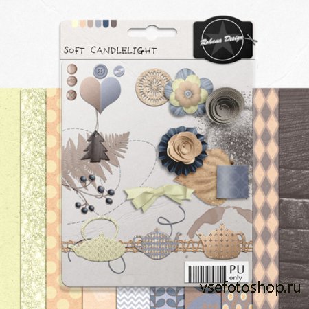Scrap Set - Soft Candlelight PNG and JPG Files