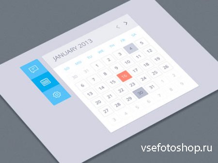 Flat Metro Style Calendar