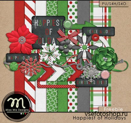 Scrap - Happiest of Holidays PNG and JPG Files