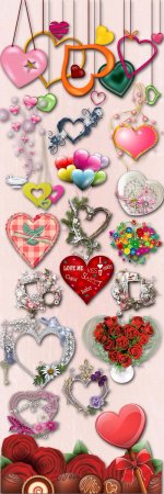 Beautiful Hearts Valentine's Day PNG Files