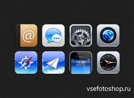 Glossy Rounded iOS Icons Set