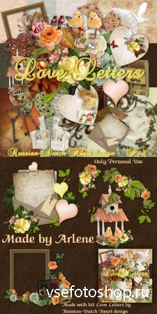 Scrap Set - Love Letters PNG and JPG Files