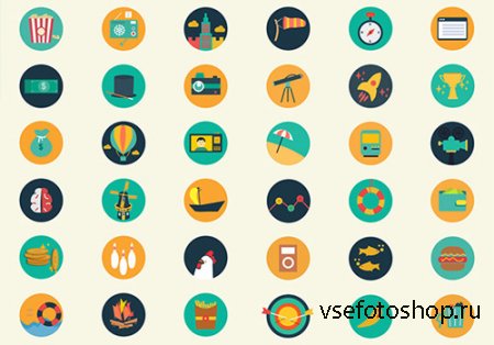 Meroo Flat Colorful Circle Icons Pack