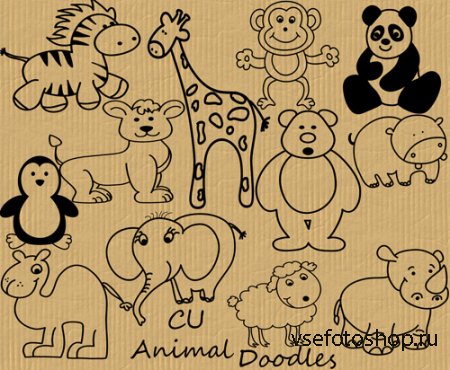Animal Doodles PNG Files