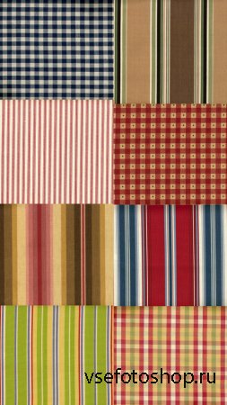 Collection of Striped and Checkered Fabric Texture